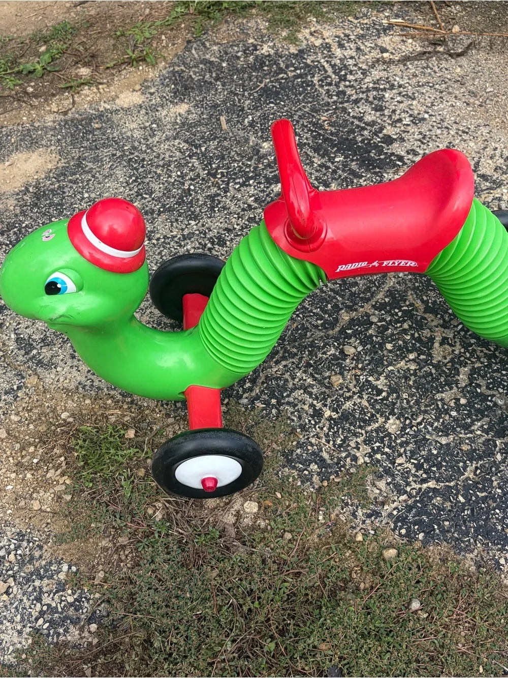 Vintage Toddler Ride-On Play Skool inch wormCar – Green and Red